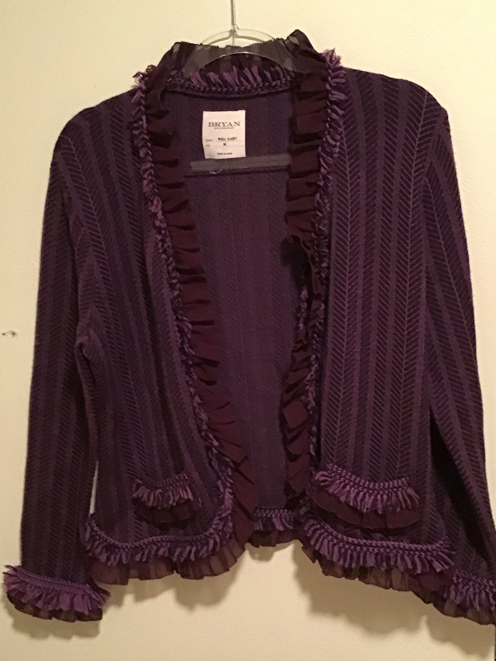 Bryan Purple Ruffled Blazer Jacket